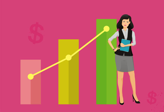 Woman business vector logo illustration
