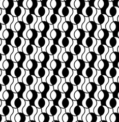 Black and white geometric seamless pattern, abstract background.