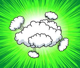 Retro Clouds Sunburst Backdrop