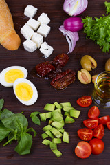 Greek Steak Salad on Bread with Eggs and Feta