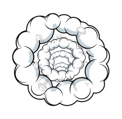 Retro Clouds Burst Background