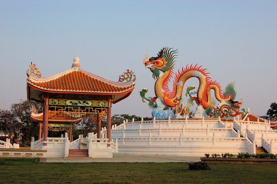 Chinese Temple pagoda in Nakhon Sawan, Thailand