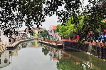 Fototapeta premium Malacca City Riverside Promenade, Malaysia