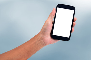 man hand holding the phone tablet