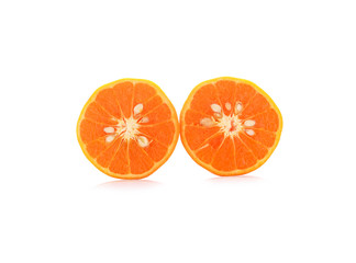 ripe orange on white background