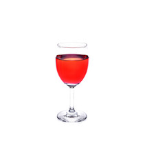 a glass of strawberries on white background
