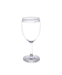 a glass of water on white background