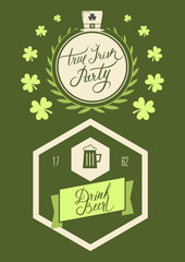 Saint Patrick's Day poster vector illustration.