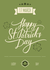 Saint Patrick's Day typographical background.