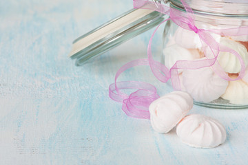 Meringue in a glass bowl