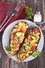 baked eggplant with vegetables