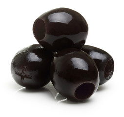 Black olives isolated