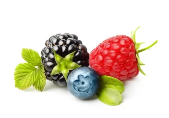 Gordijnen Summer berry fruits isolated © Valentina R.