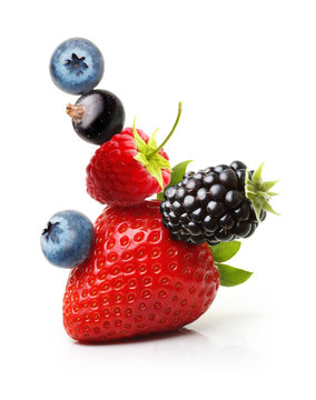 Summer berry fruits isolated