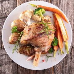 grilled meat and vegetable