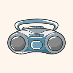 style radio theme elements vector,eps