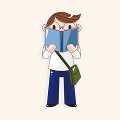 student cartoon theme elements vector,eps