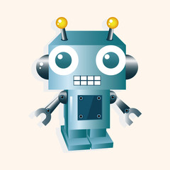 robot cartoon theme elements vector,eps