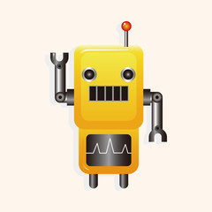 robot cartoon theme elements vector,eps