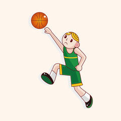 basketball player cartoon elements vector,eps