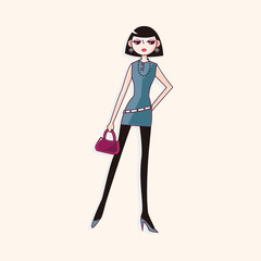 shopping girl theme elements vector,eps