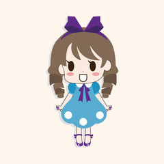 girl cartoon theme elements vector,eps