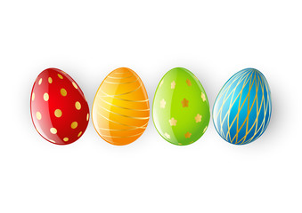 Easter eggs on white background