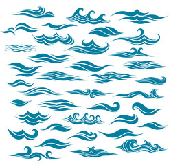 set stylized waves from element of the design © orhideia