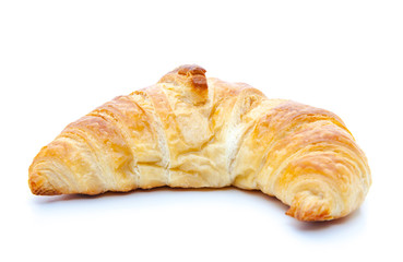 Freshly baked croissant. All on white background