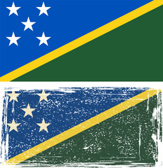 Solomon Islands grunge flag. Vector illustration