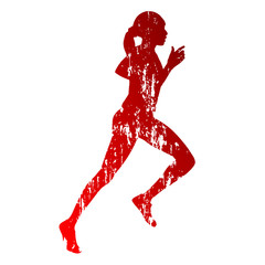 Running girl silhouette