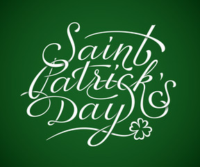 Fototapeta na wymiar Saint Patricks Day lettering