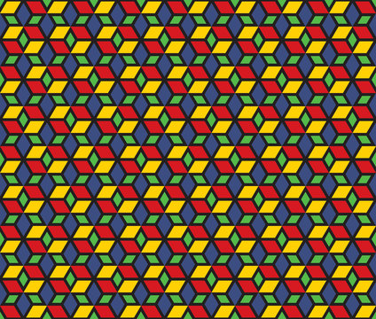 Mosaic Stars vector seamless pattern