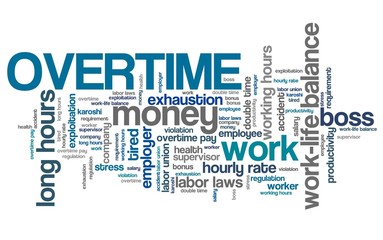 Overtime word cloud concept