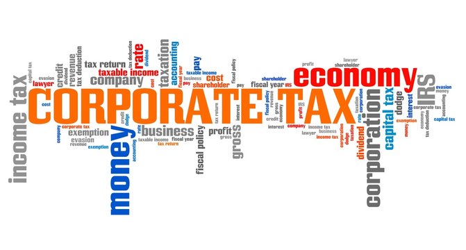 Corporate tax word cloud concept