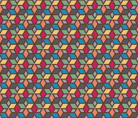 Mosaic Stars vector seamless pattern