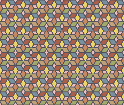 Mosaic Stars vector seamless pattern