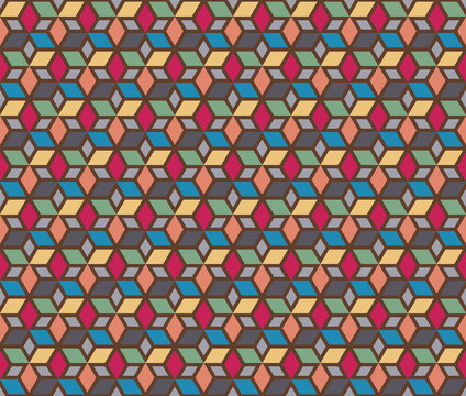 Mosaic Stars vector seamless pattern