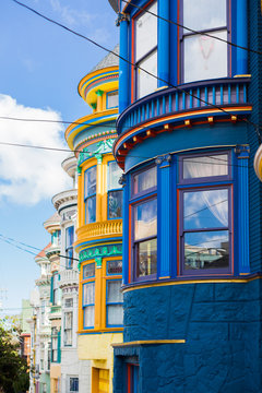 Colorful buildings in Haight Ashbury, San Francisco