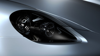 Siberfarbener Sportwagen