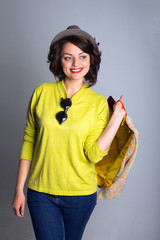 Shopping bags woman excited