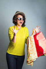 surprised woman in shopping