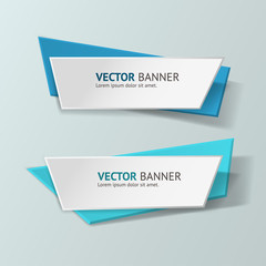 Vector infographic origami banners set.