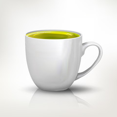Cup of green tea illustration