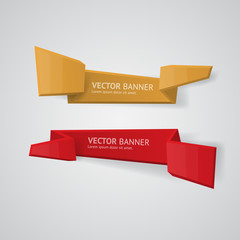 Vector infographic origami banners set.