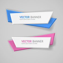 Vector infographic origami banners set.