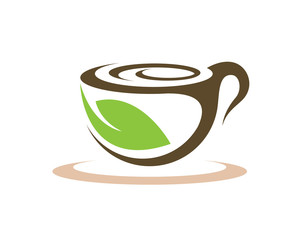 natural beverages drink cup with image of green leaf