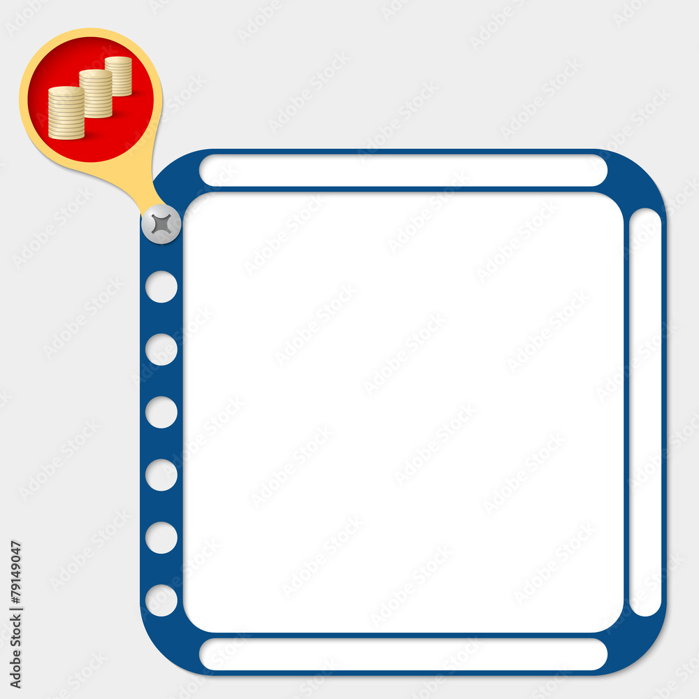 Poster perforated frame for any text and coin