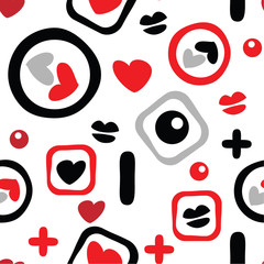 decorative seamless pattern with love symbols