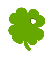 Shamrock with heart cut out